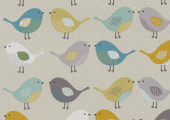 Birds, Ochre - Roman Blind - Image 6
